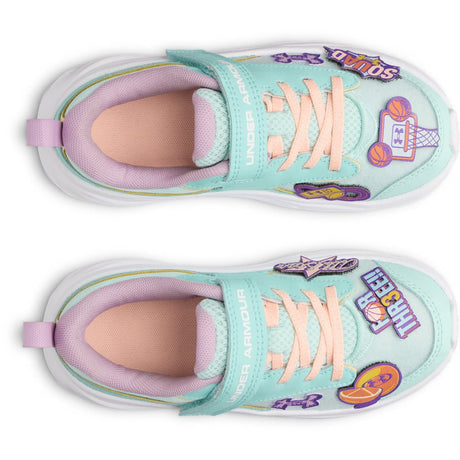 Under Armour Kids Girls Surge 5 Patches Running Shoes - Aqua Float