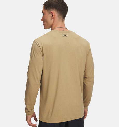 Under Armour Men's Left Chest Long Sleeve T-Shirt - Camel
