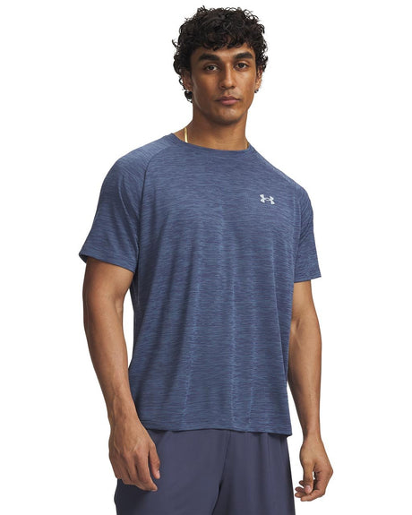 Under Armour Men's Tech Textured SS Workout T-Shirt - Downpour Grey