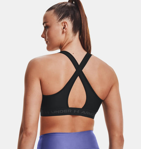 Under Armour Women's Mid Crossback Bra - Black/Grey