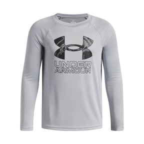 Under Armour Youth Boys Hybrid Print LS T-Shirt - Mod Grey