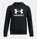 Under Armour Youth Boys Icon Hockey Athletic Hoodie - Black/White
