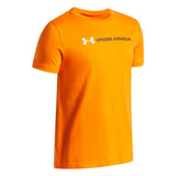 Under Armour Youth Boys Logo Wordmark SS T-Shirt - Outrageous Orange