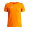 Under Armour Youth Boys Logo Wordmark SS T-Shirt - Outrageous Orange