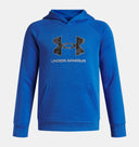 Under Armour Youth Boys Rival Fleece Big Logo Hoodie - Blue Atlantis/Black