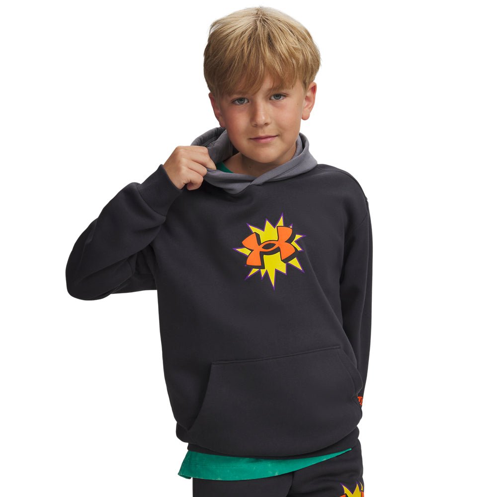 Under Armour Youth Boys Rival Fleece Graphics Hoodie - Anthracite