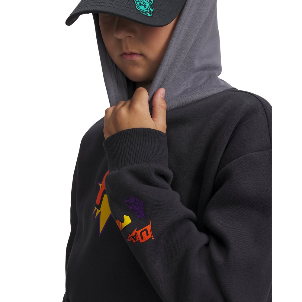 Under Armour Youth Boys Rival Fleece Graphics Hoodie - Anthracite