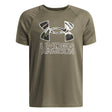 Under Armour Youth Boys Tech Hybrid Print SS T-Shirt - Marine Green