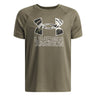 Under Armour Youth Boys Tech Hybrid Print SS T-Shirt - Marine Green