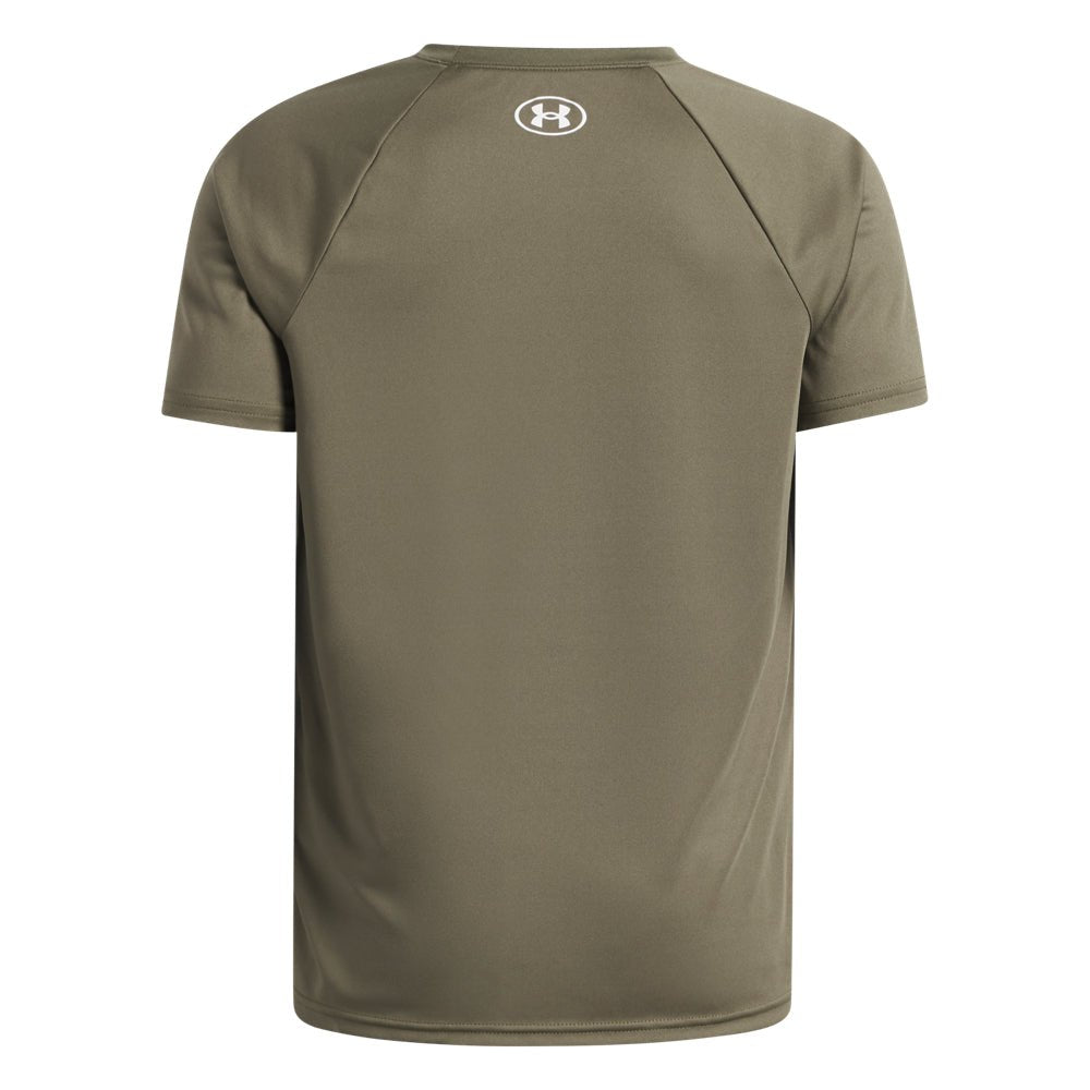Under Armour Youth Boys Tech Hybrid Print SS T-Shirt - Marine Green