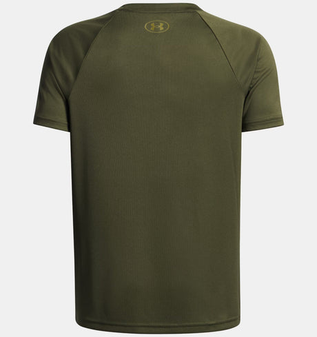 Under Armour Youth Boys Tech Hybrid Print SS T-Shirt - Expedition/Canteen