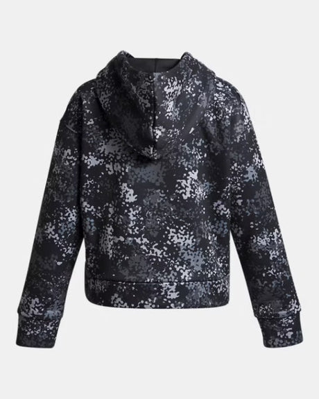 Under Armour Youth Girls Armour Fleece Print Hoodie - Black