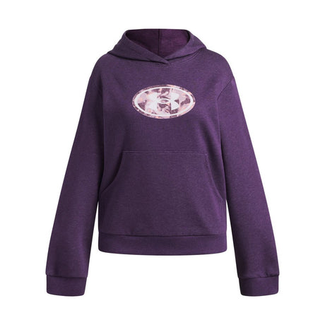 Under Armour Youth Girls Big Logo Print Fill Hoodie - Purple Echo