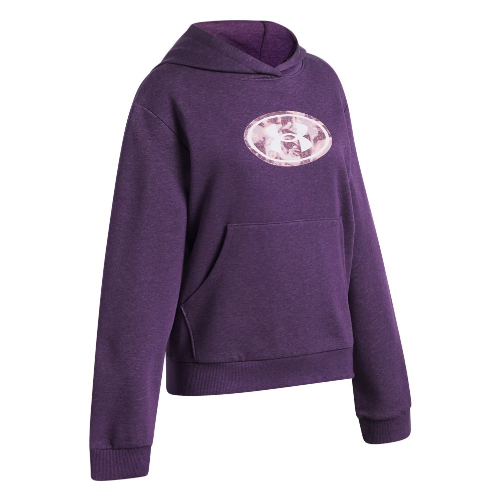 Under Armour Youth Girls Big Logo Print Fill Hoodie - Purple Echo