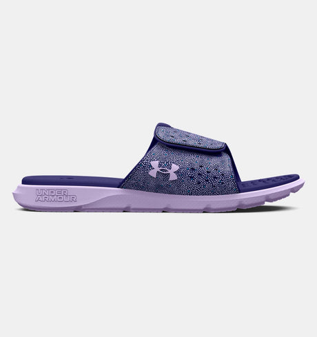 Under Armour Youth Girls Ignite Slides - Blue/Purple