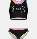 Under Armour Youth Girls Racer Midkini - Black