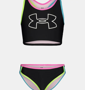 Under Armour Youth Girls Racer Midkini - Black