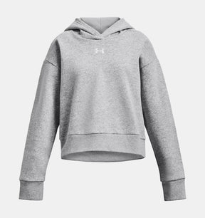 Under Armour Youth Girls Rival Fleece Crop Athletic Hoodie - Mod Grey
