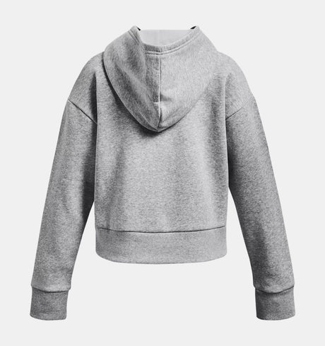 Under Armour Youth Girls Rival Fleece Crop Athletic Hoodie - Mod Grey