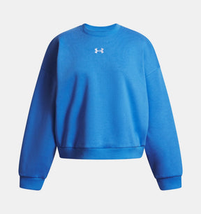 Under Armour Youth Girls Rival Fleece Oversized Crew - Blue Atlantis