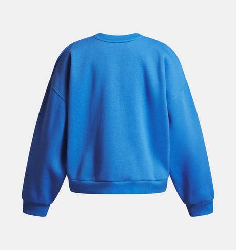 Under Armour Youth Girls Rival Fleece Oversized Crew - Blue Atlantis
