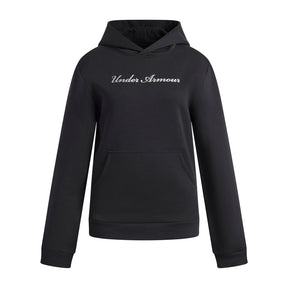 Under Armour Youth Girls Rival Fleece Shimmer Hoodie - Black