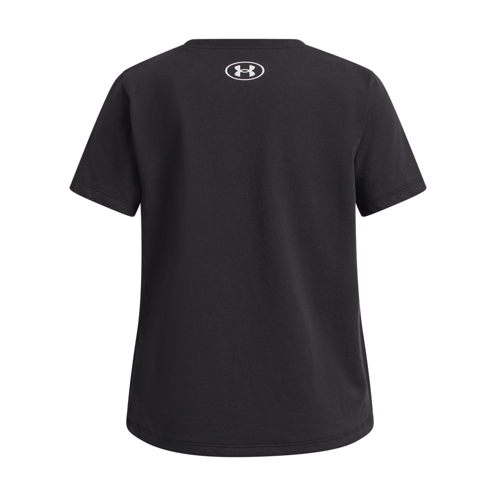 Under Armour Youth Girls Rival Shimmer SS T-Shirt - Black
