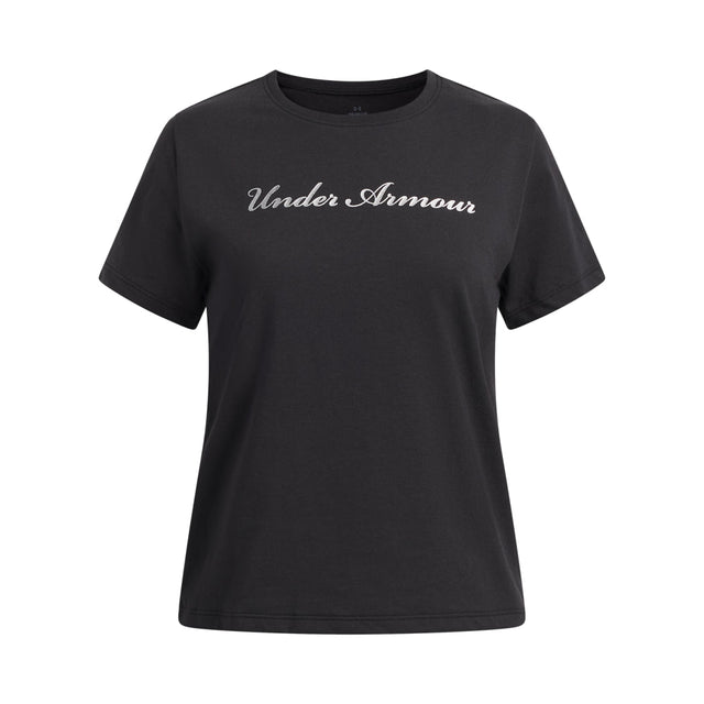 Under Armour Youth Girls Rival Shimmer SS T-Shirt - Black