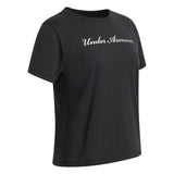 Under Armour Youth Girls Rival Shimmer SS T-Shirt - Black