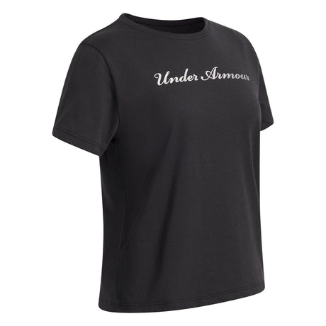 Under Armour Youth Girls Rival Shimmer SS T-Shirt - Black