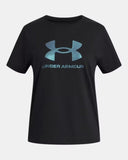 Under Armour Youth Girls Rival Shimmer SS T-Shirt - Black