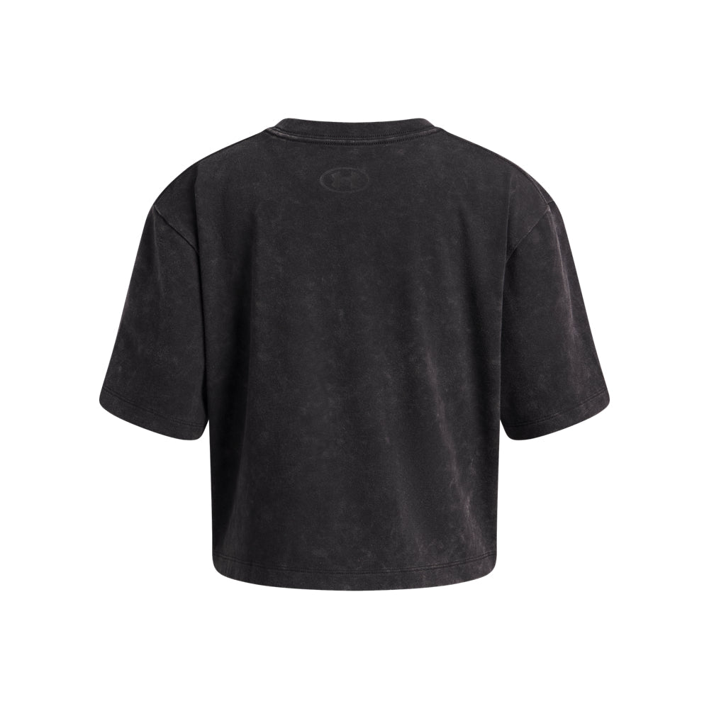 Under Armour Youth Girls Rival Wash Short Sleeve T-Shirt - Black