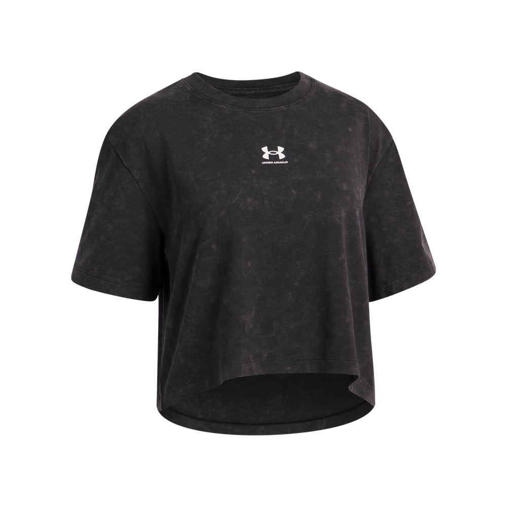 Under Armour Youth Girls Rival Wash Short Sleeve T-Shirt - Black