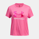 Under Armour Youth Girls Tech BL Print Athletic T-Shirt - Super Pink