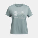 Under Armour Youth Girls Tech BL Print Athletic T-Shirt - Silica Green