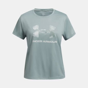 Under Armour Youth Girls Tech BL Print Athletic T-Shirt - Silica Green