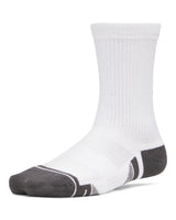 Under Armour Youth Performance Tech 6-Pack Crew Socks - White/Grey