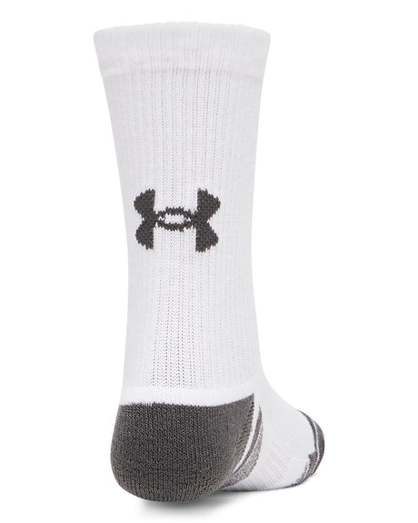Under Armour Youth Performance Tech 6-Pack Crew Socks - White/Grey