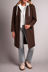 Tribal Women's Ultra-Soft Knit Coat With Removable Fooler Hoodie