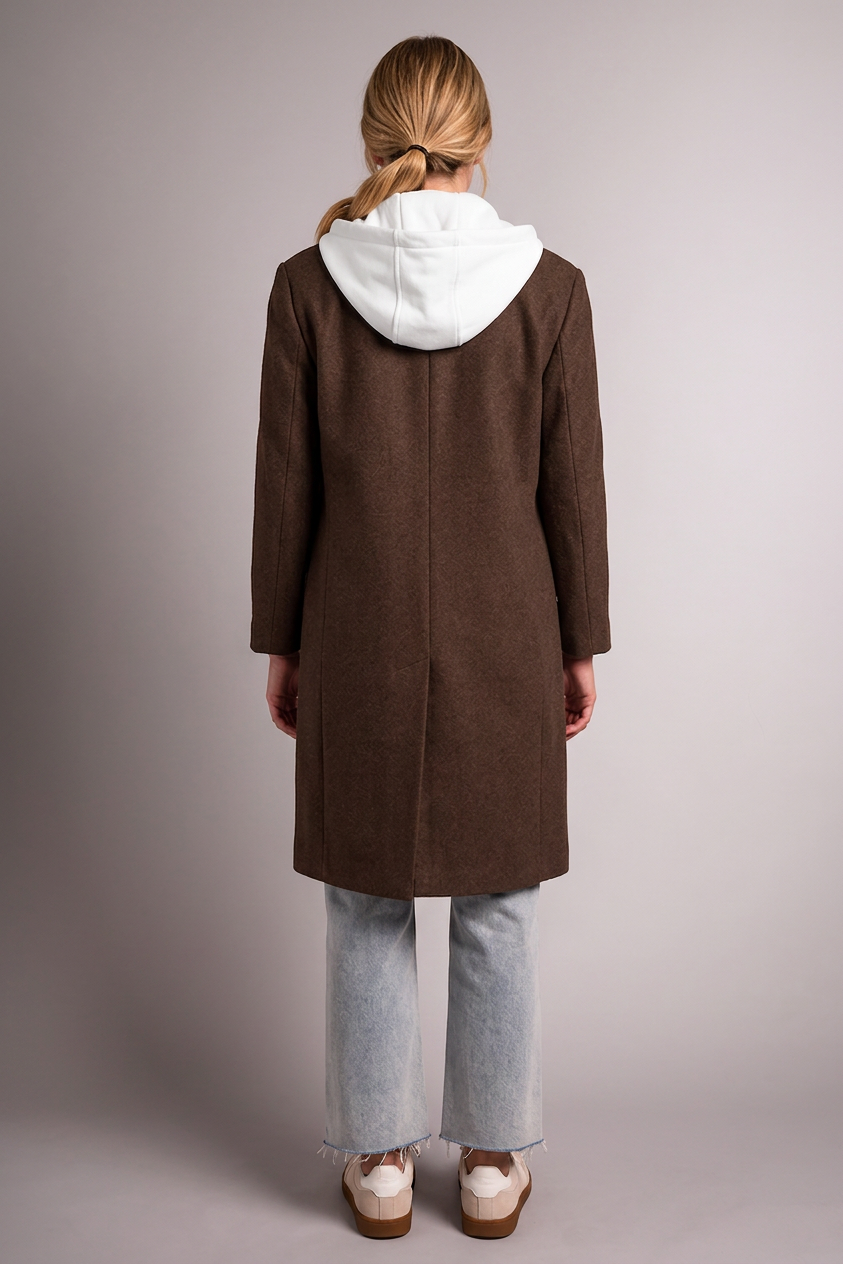 Tribal Women's Ultra-Soft Knit Coat With Removable Fooler Hoodie
