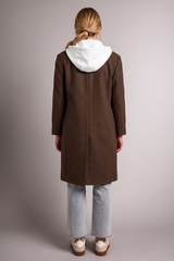 Tribal Women's Ultra-Soft Knit Coat With Removable Fooler Hoodie