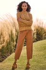 Tribal Women's Mock Neck Puff Sleeve Sweater