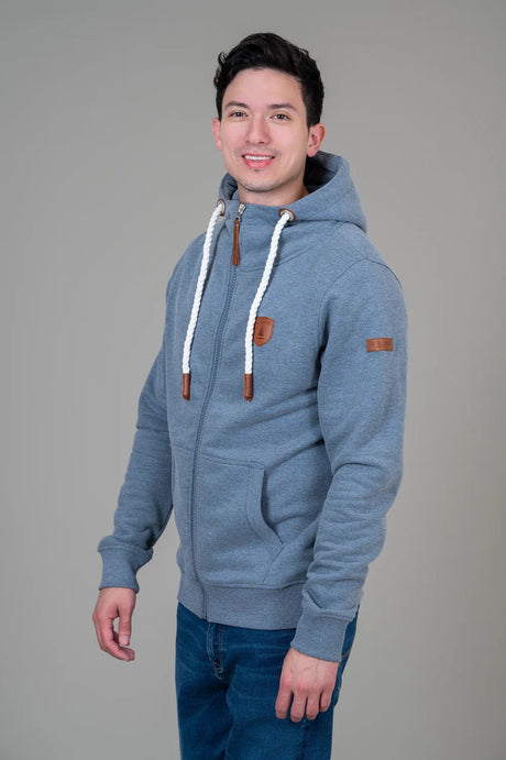 Wanakome Men's Zeus Zip Hoodie - Heather Blue