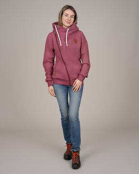 Wanakome Women's Athena Asymmetric Full Zip Hoodie - Burnt Berry