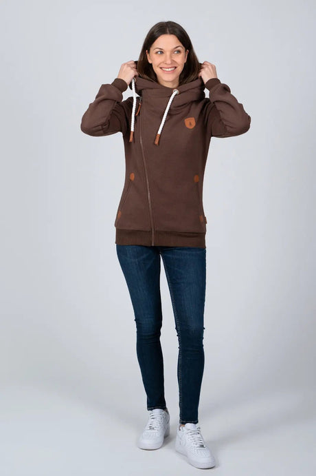 Wanakome Women's Athena Zip Hoodie - Mahogany