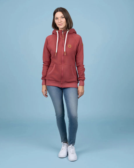 Wanakome Women's Hera Zip Hoodie - Rustic Red