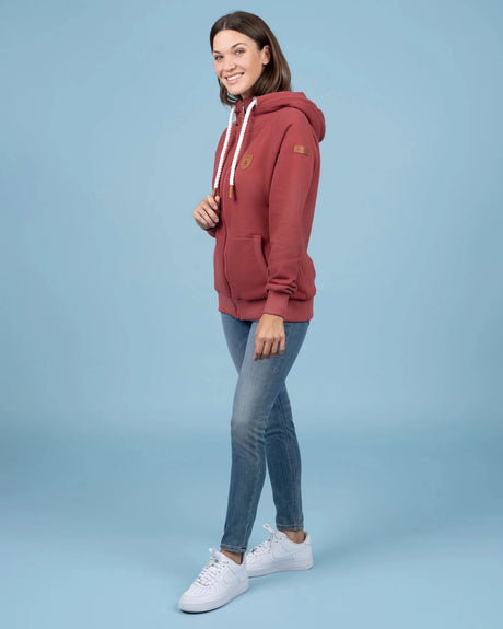 Wanakome Women's Hera Zip Hoodie - Rustic Red