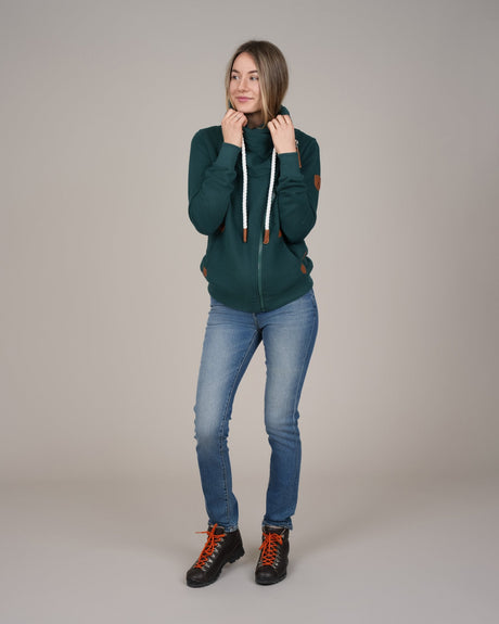 Wanakome Women's Hestia Full Zip High Collar Sweatshirt - Pine Ridge