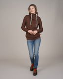 Wanakome Women's Hestia Full Zip High Collar Sweatshirt - Mahogany