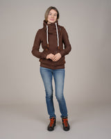 Wanakome Women's Hestia Full Zip High Collar Sweatshirt - Mahogany